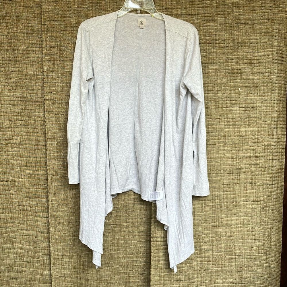 Tasc organic cotton silver grey open cardigan